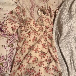 Windsor Floral Dress in Pink and Cream